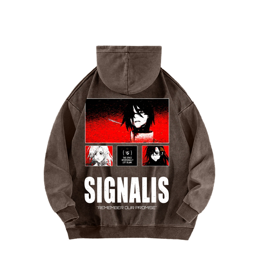 signalis Unisex Washed Hoodie 2601017223