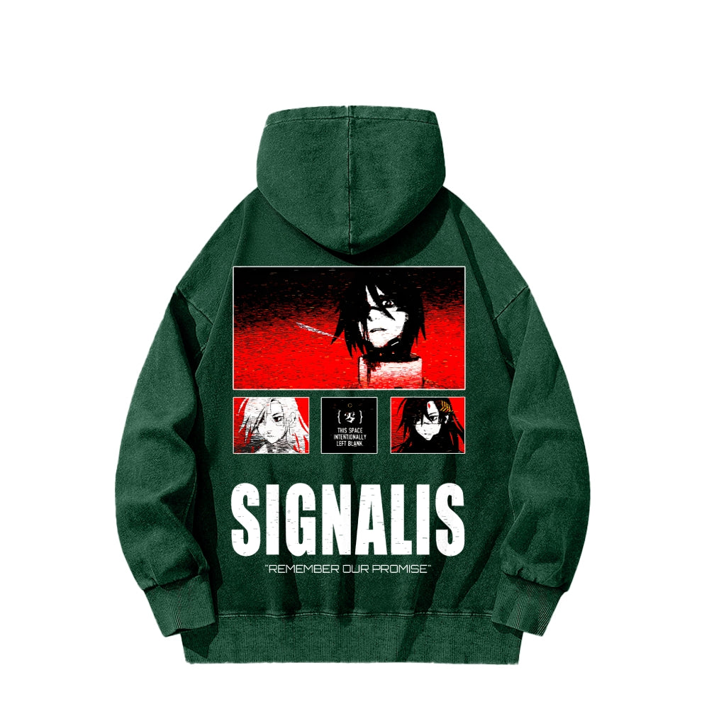 signalis Unisex Washed Hoodie 2601017223