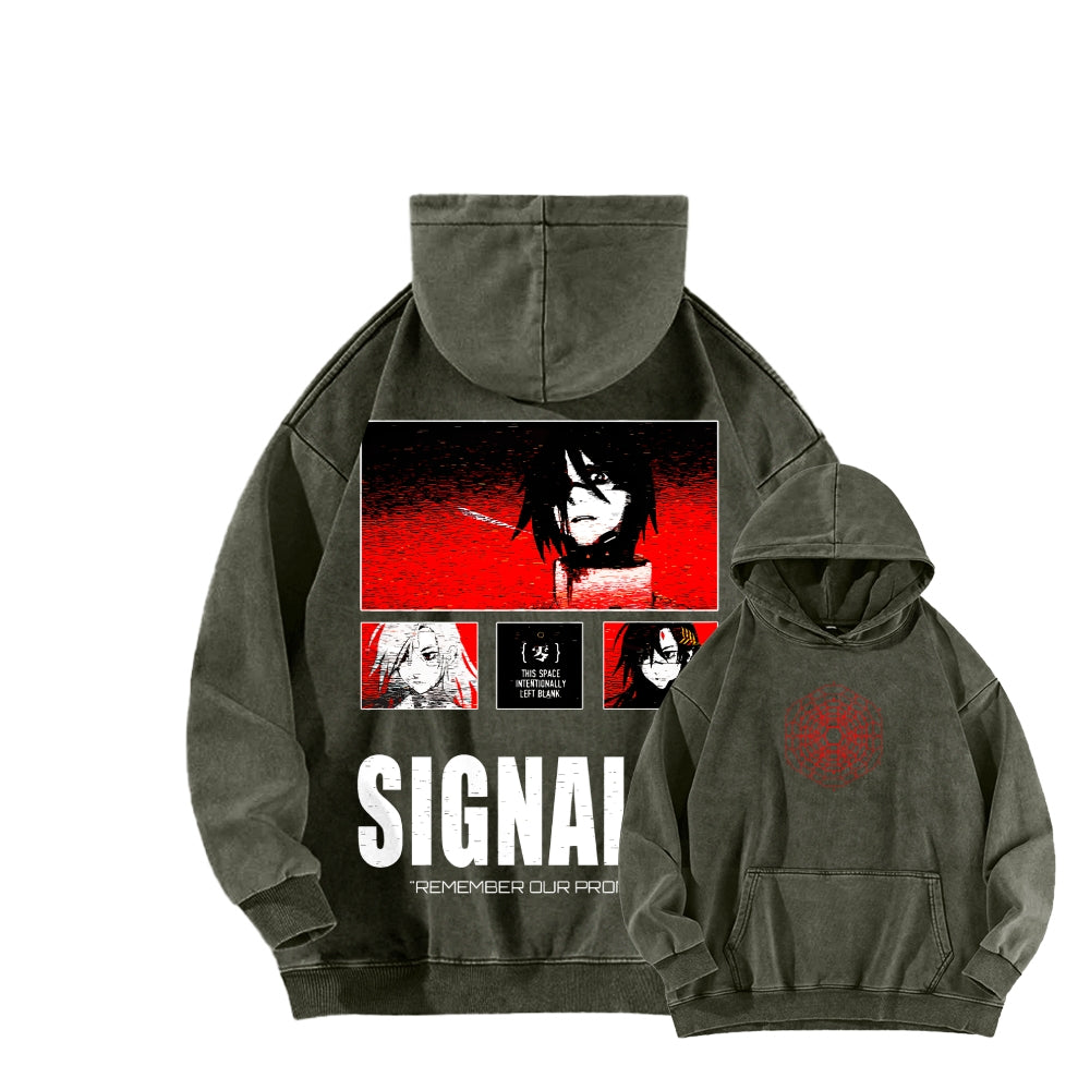 signalis Unisex Washed Hoodie 2601017223