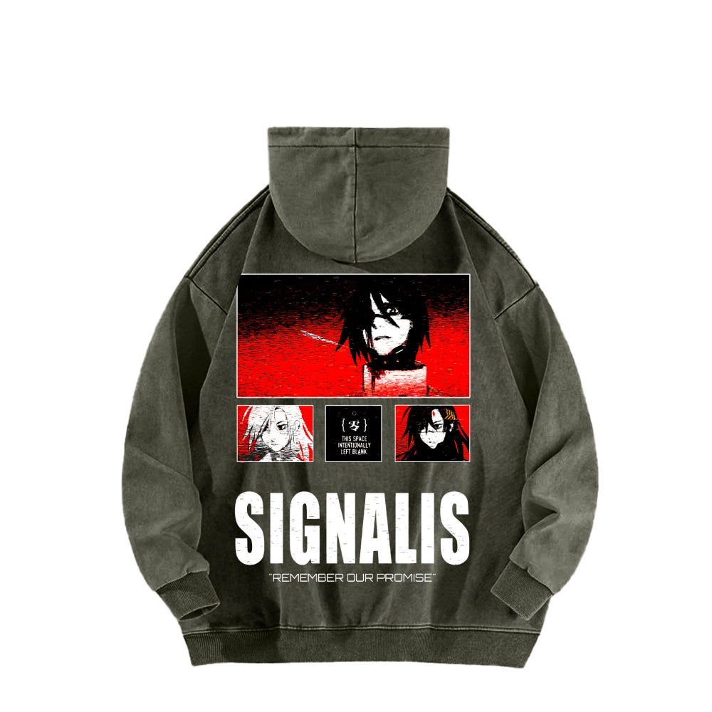 signalis Unisex Washed Hoodie 2601017223