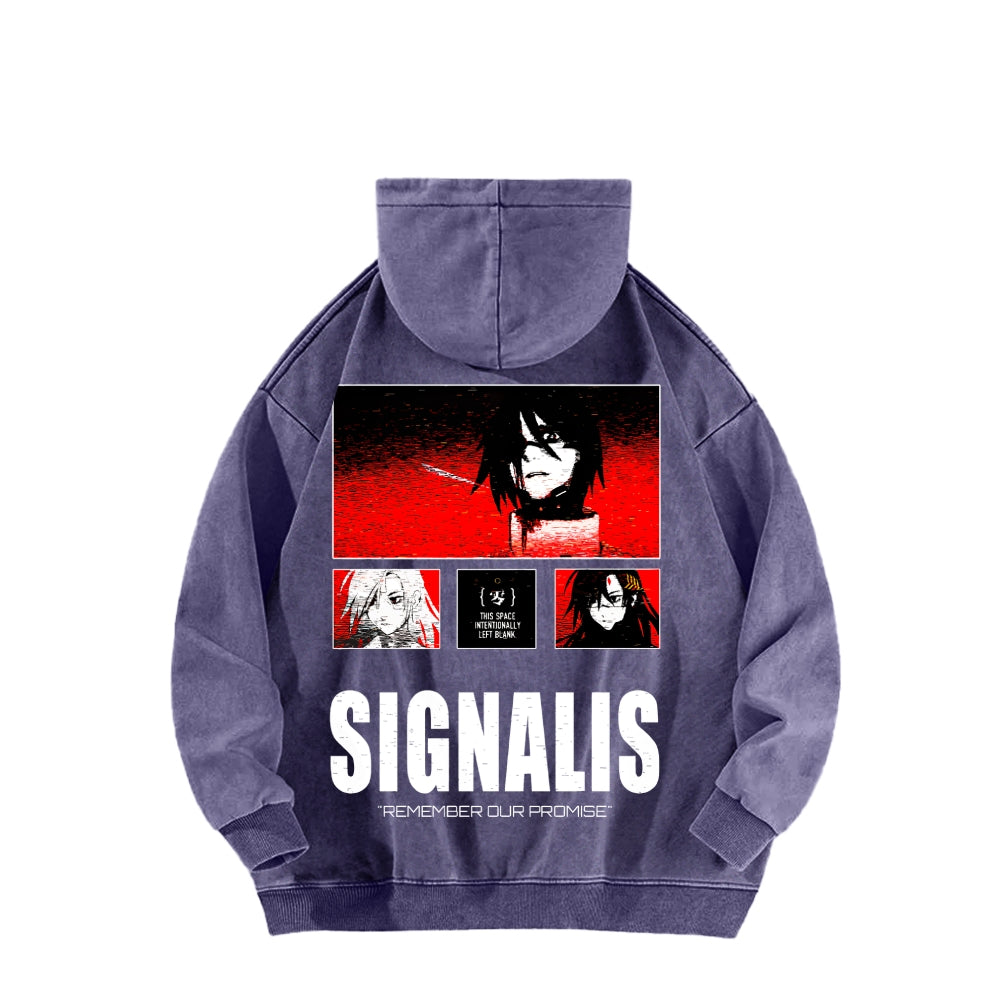 signalis Unisex Washed Hoodie 2601017223