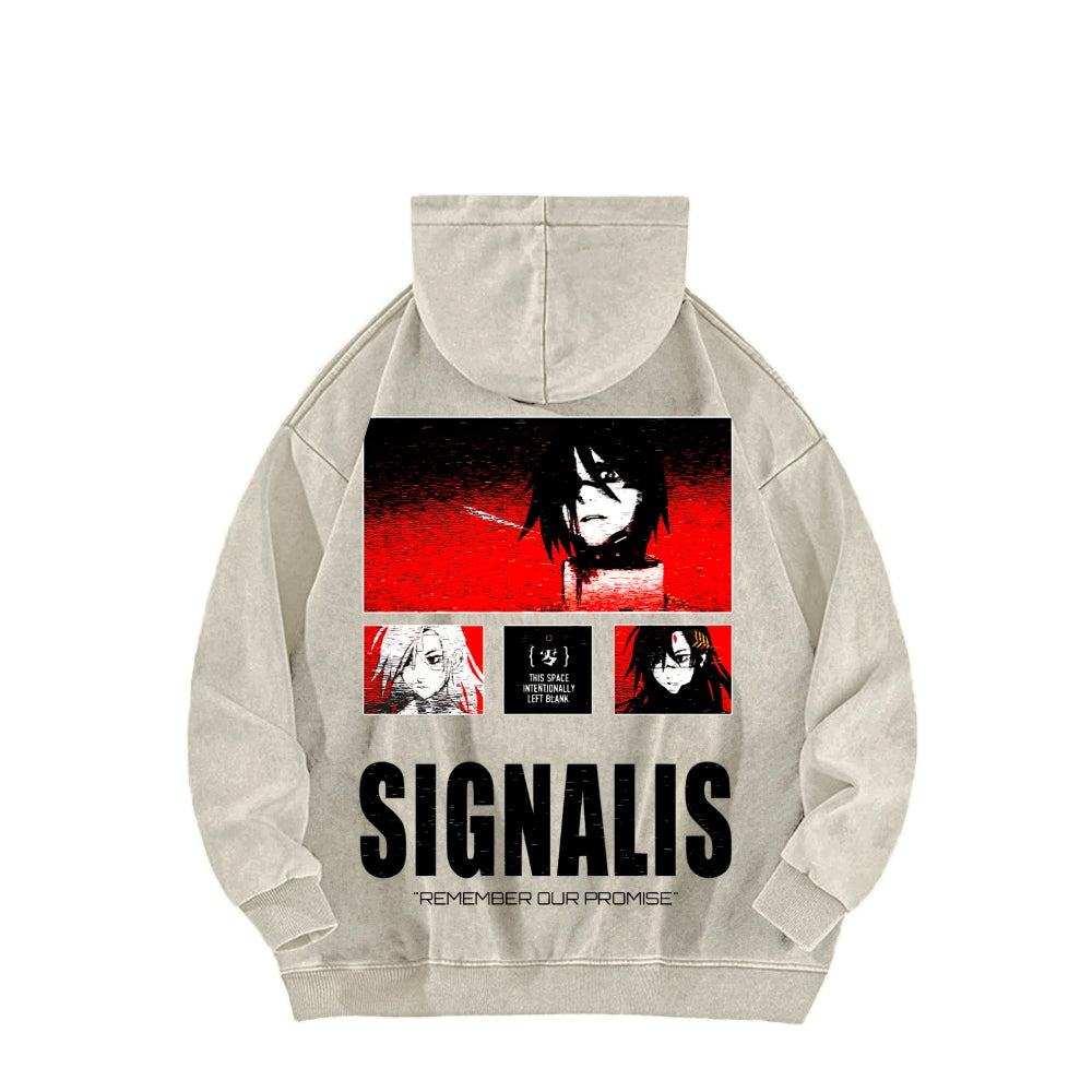 signalis Unisex Washed Hoodie 2601017223