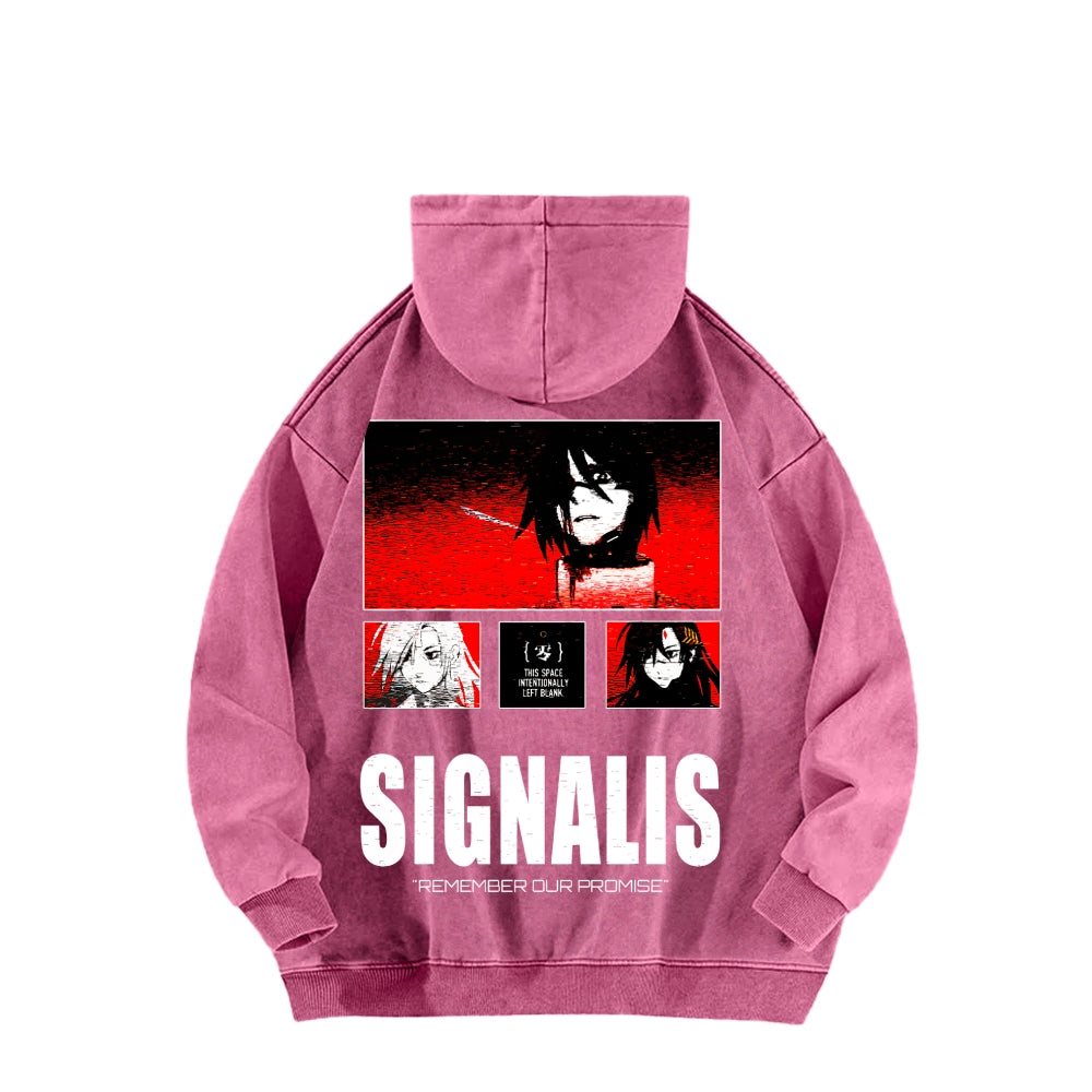 signalis Unisex Washed Hoodie 2601017223