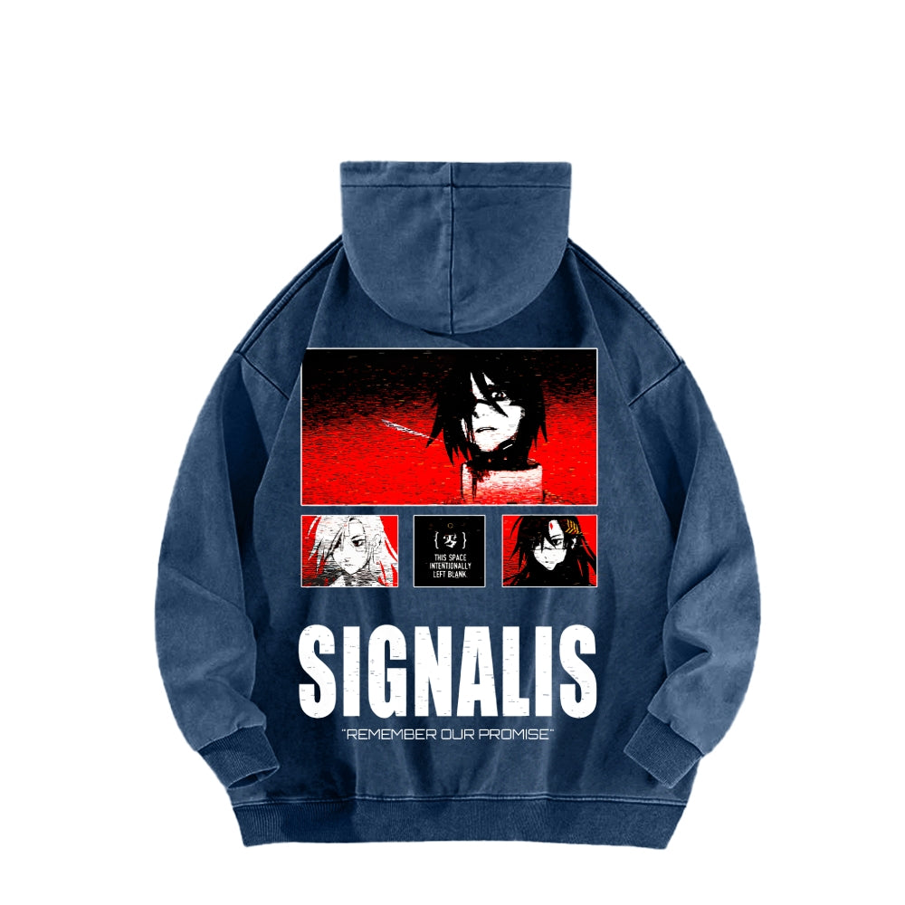 signalis Unisex Washed Hoodie 2601017223