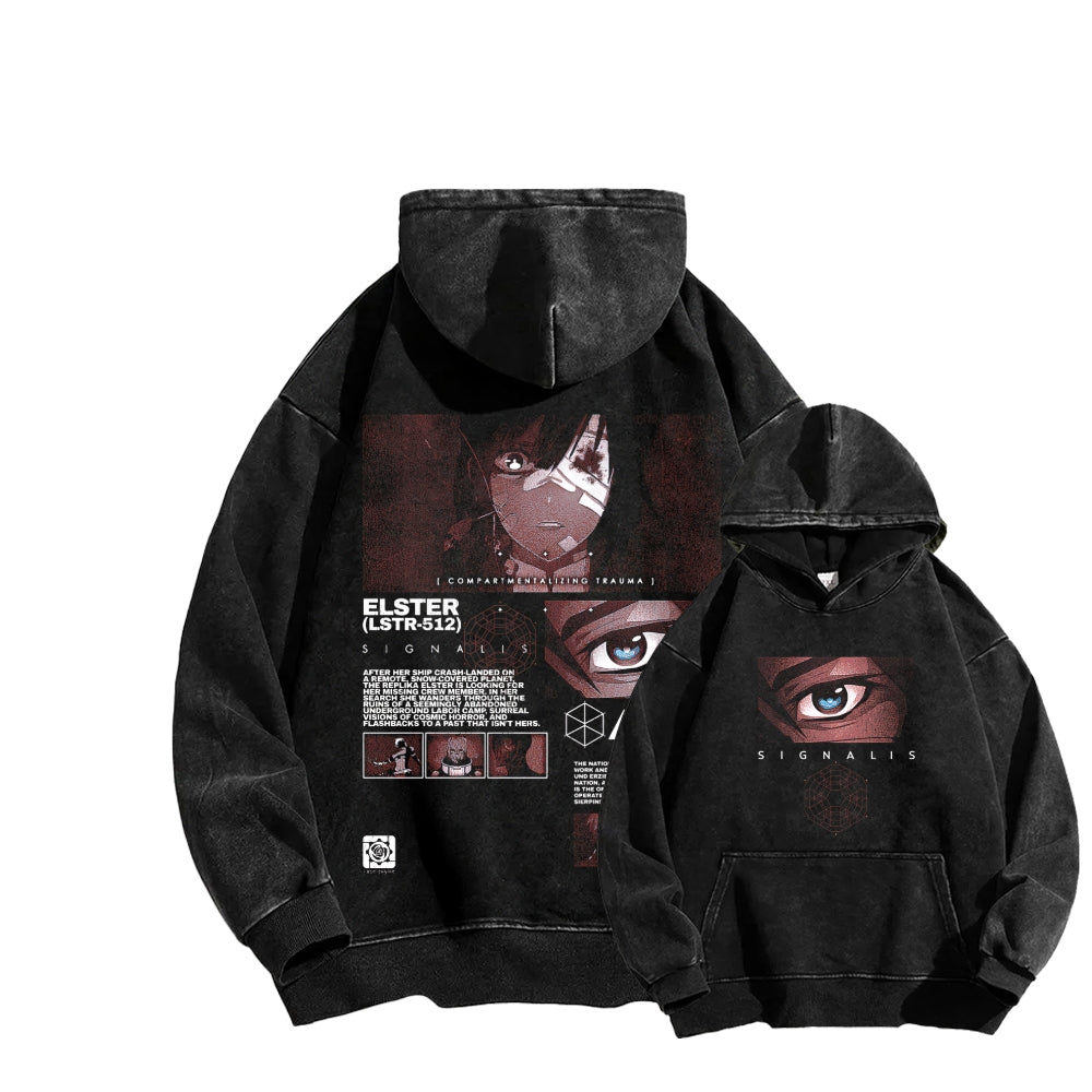 signalis Unisex Washed Hoodie 2601017226