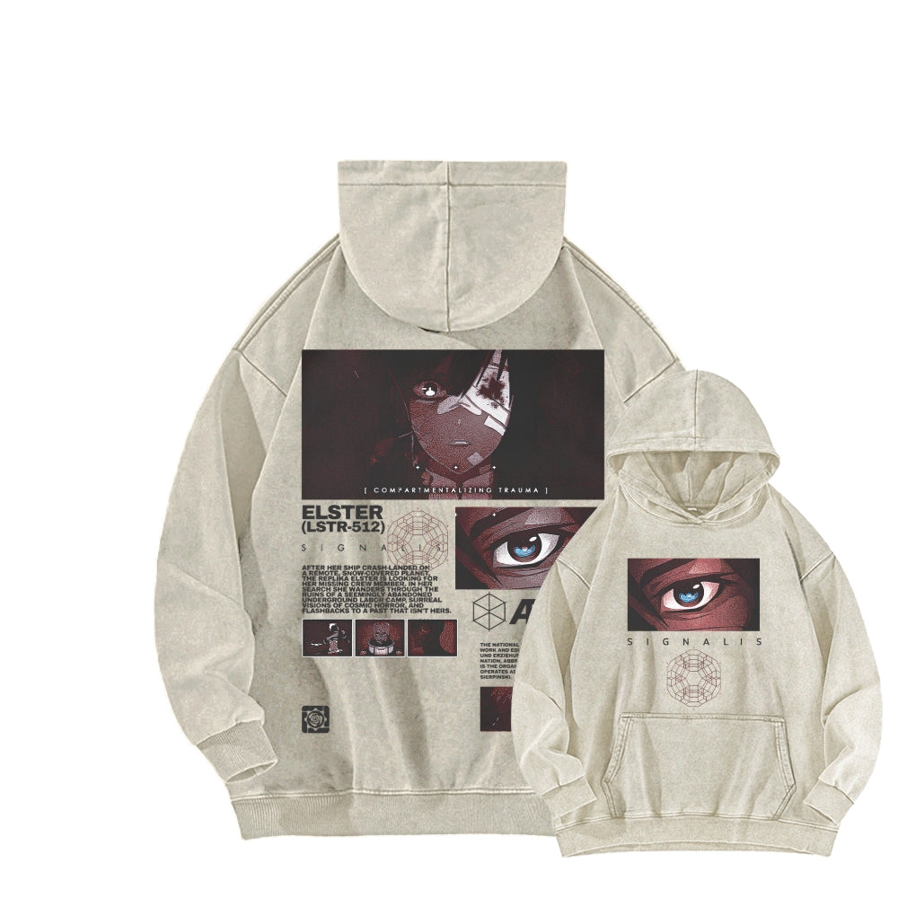signalis Unisex Washed Hoodie 2601017226