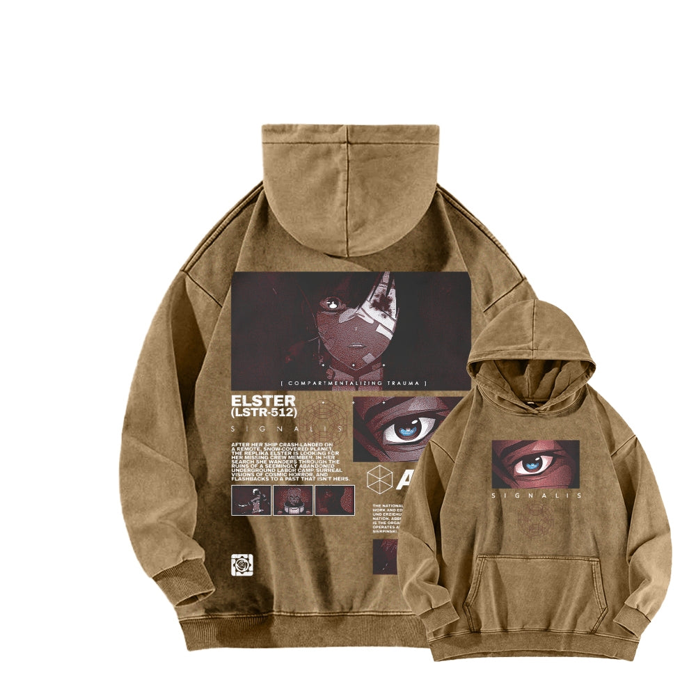 signalis Unisex Washed Hoodie 2601017226