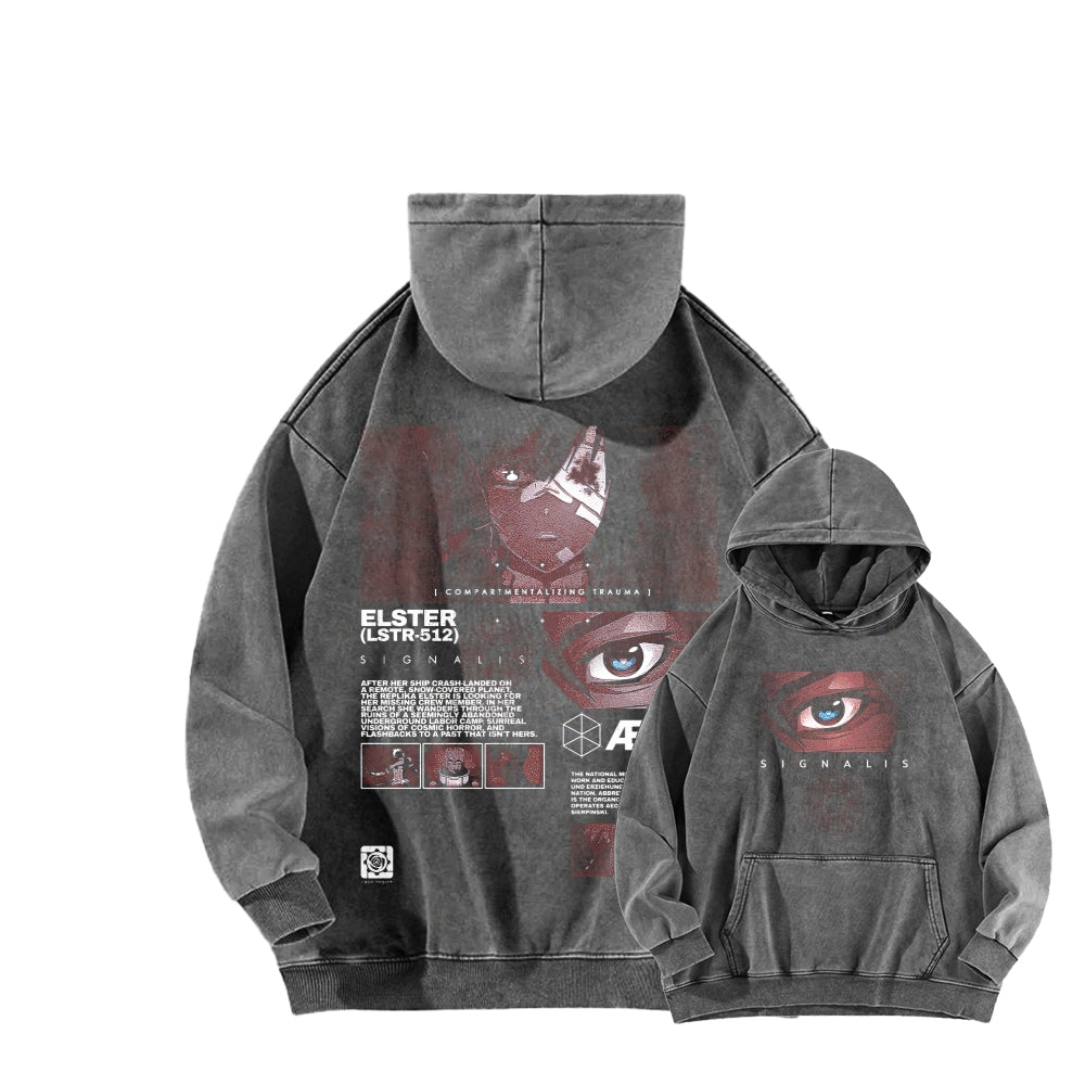 signalis Unisex Washed Hoodie 2601017226