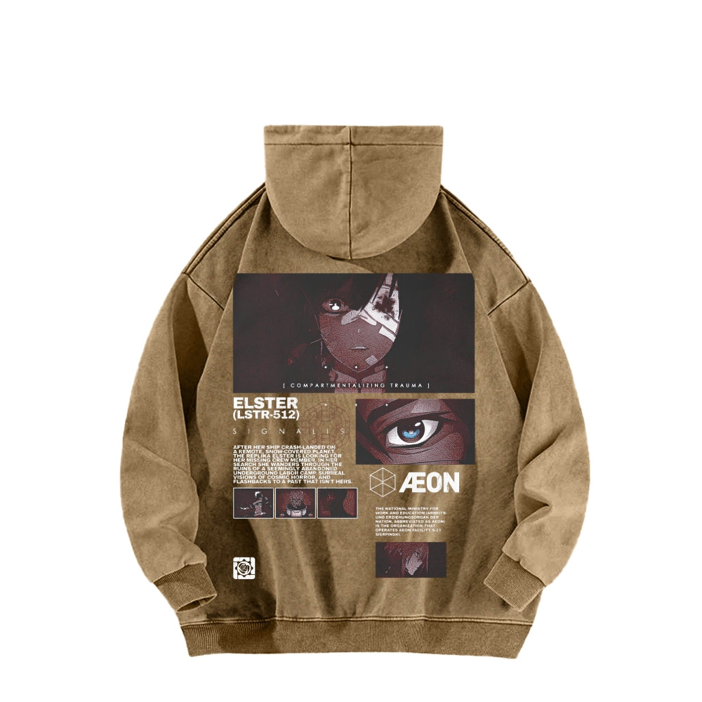 signalis Unisex Washed Hoodie 2601017226