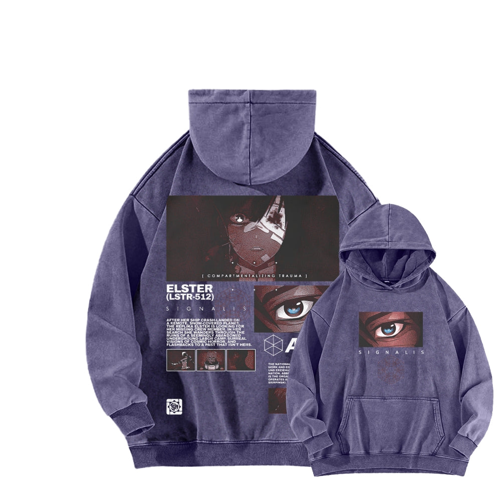 signalis Unisex Washed Hoodie 2601017226