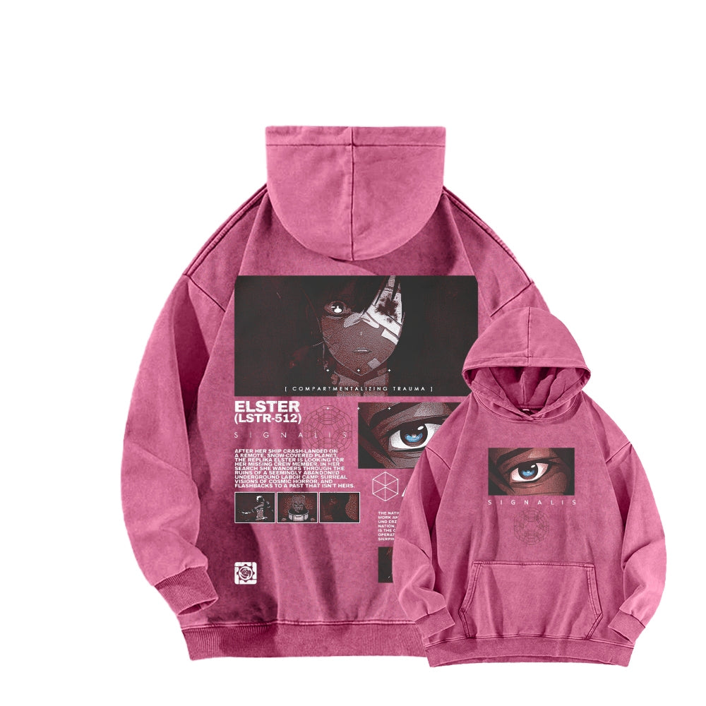 signalis Unisex Washed Hoodie 2601017226