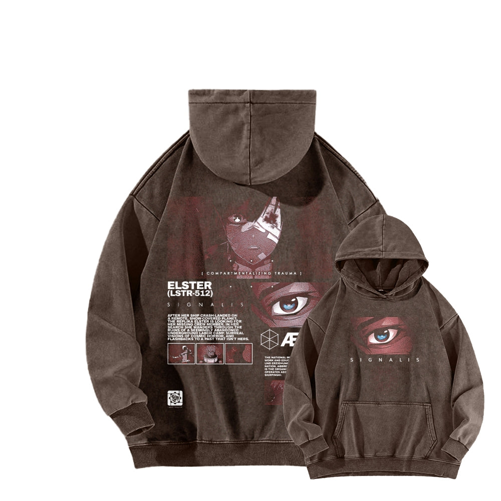 signalis Unisex Washed Hoodie 2601017226
