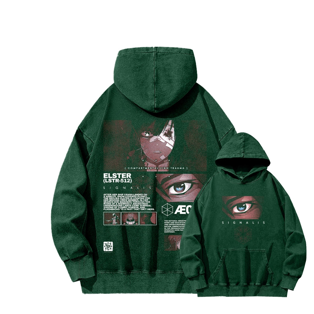 signalis Unisex Washed Hoodie 2601017226