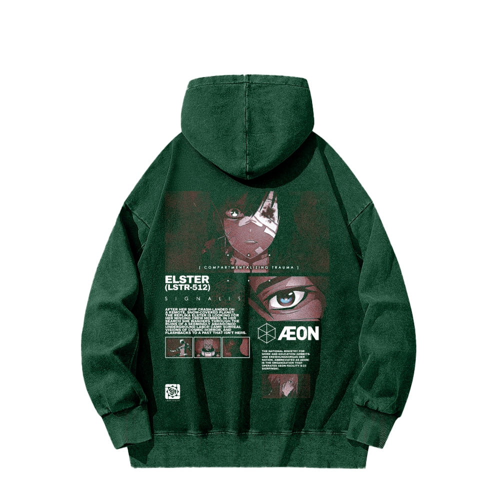 signalis Unisex Washed Hoodie 2601017226