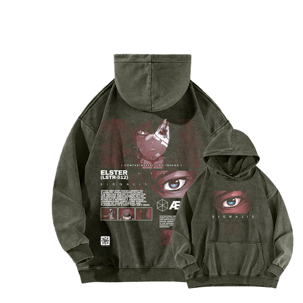 signalis Unisex Washed Hoodie 2601017226