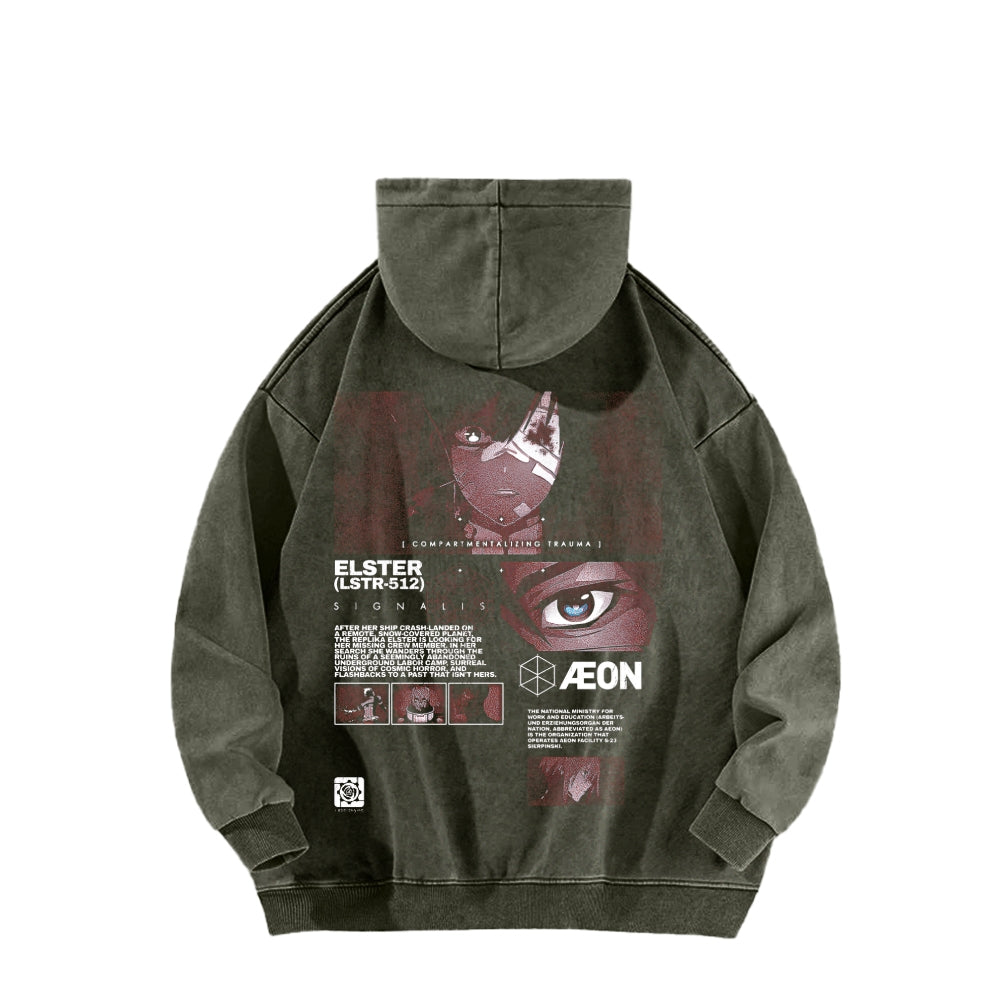 signalis Unisex Washed Hoodie 2601017226