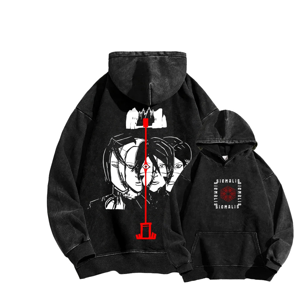 signalis Unisex Washed Hoodie 2601017229