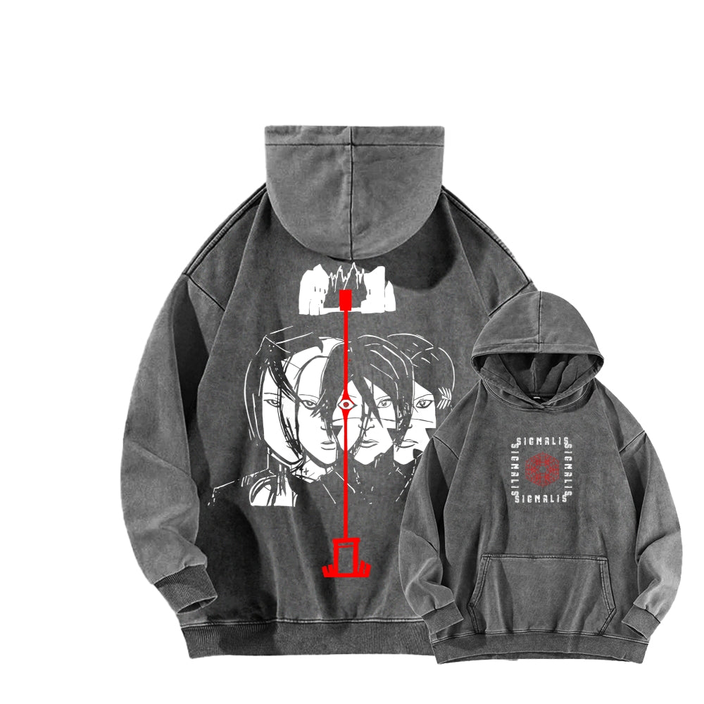 signalis Unisex Washed Hoodie 2601017229