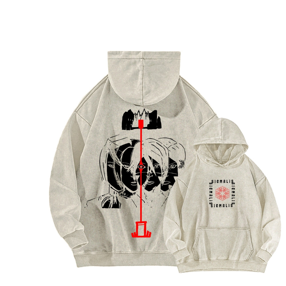 signalis Unisex Washed Hoodie 2601017229