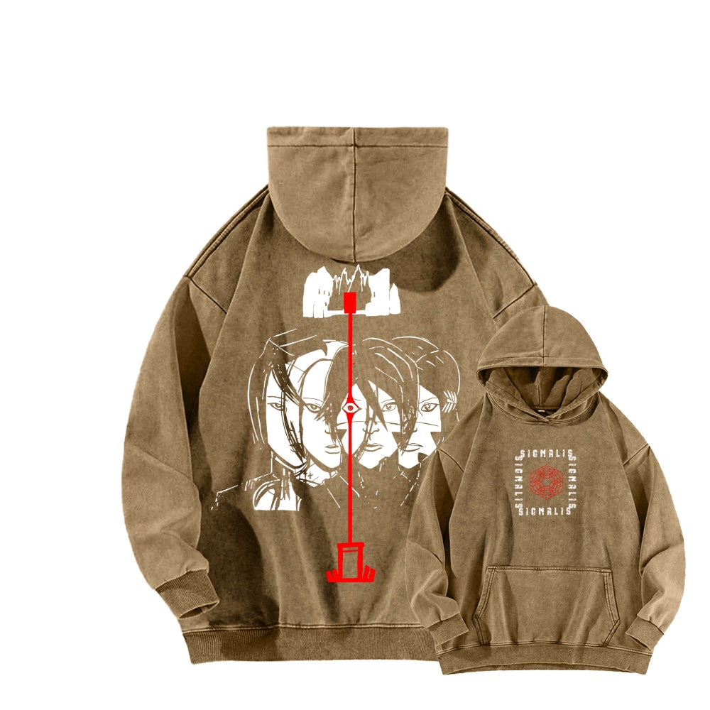 signalis Unisex Washed Hoodie 2601017229