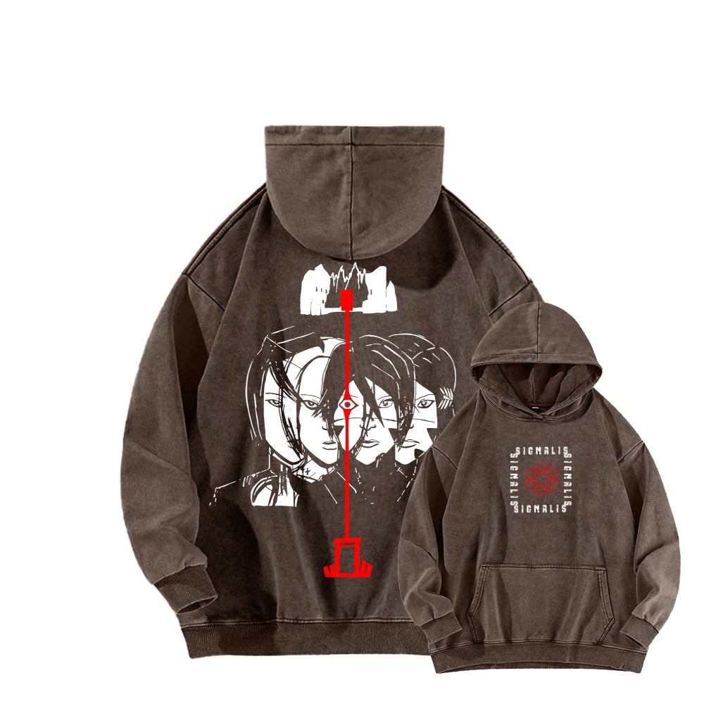 signalis Unisex Washed Hoodie 2601017229