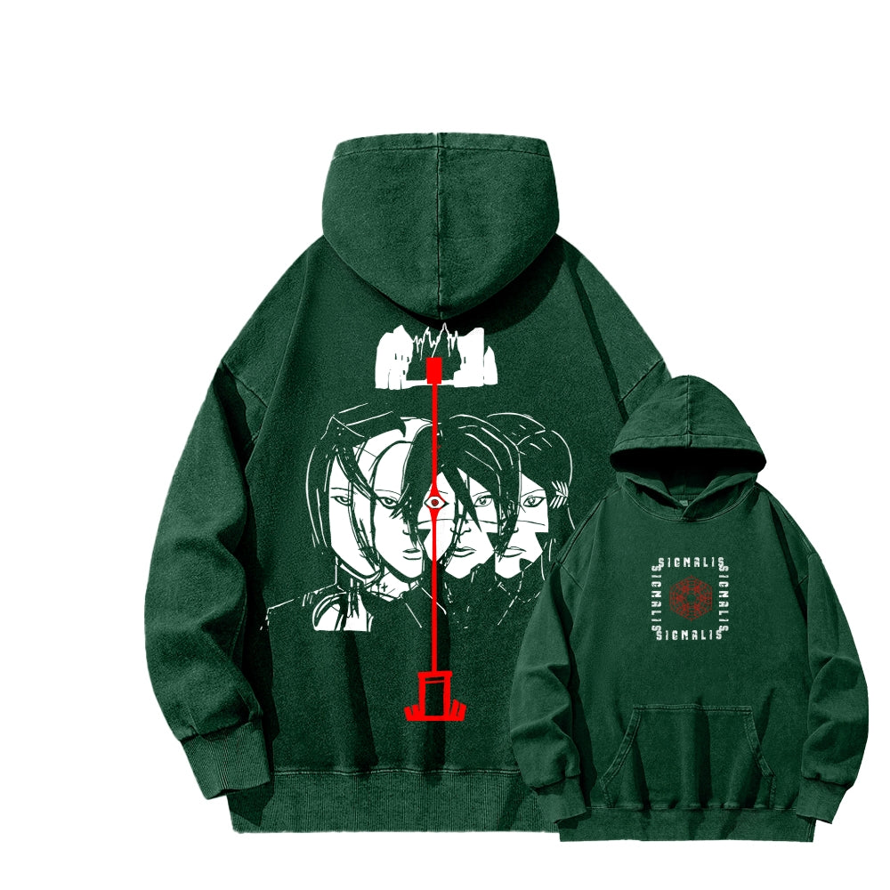 signalis Unisex Washed Hoodie 2601017229