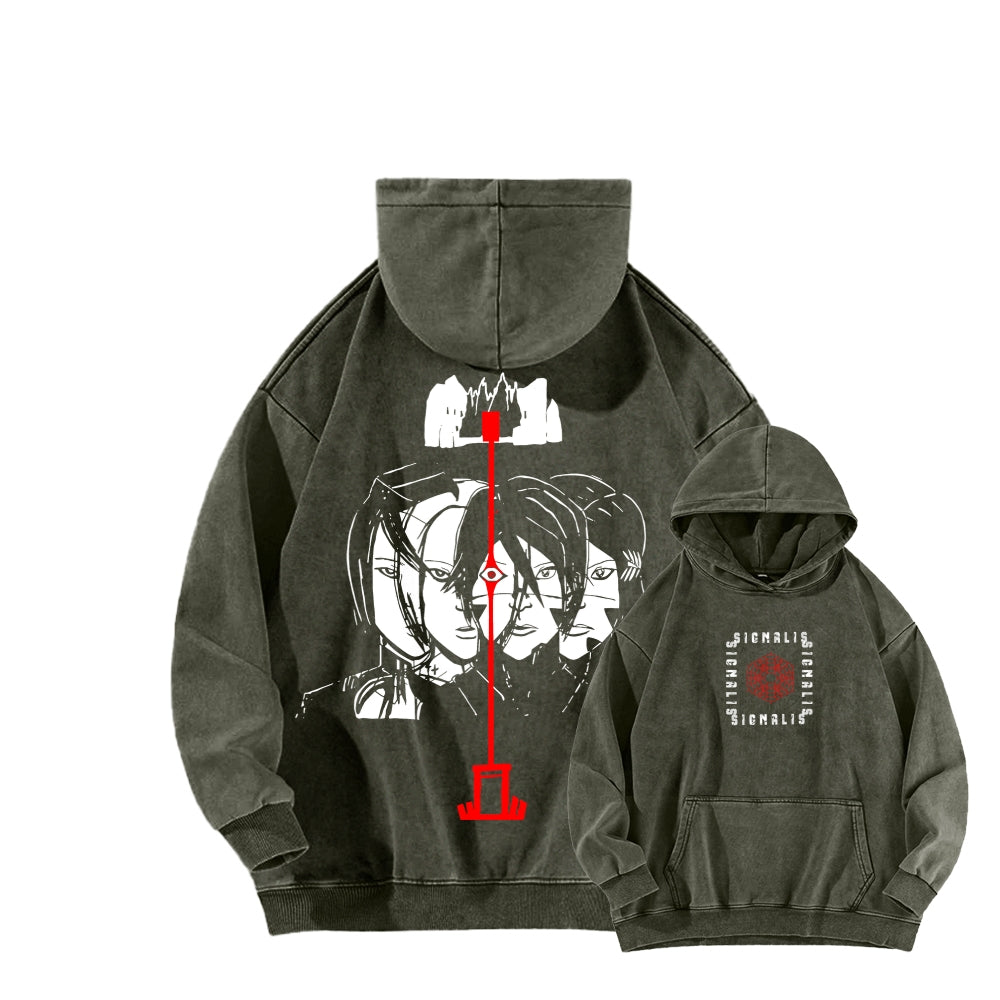 signalis Unisex Washed Hoodie 2601017229