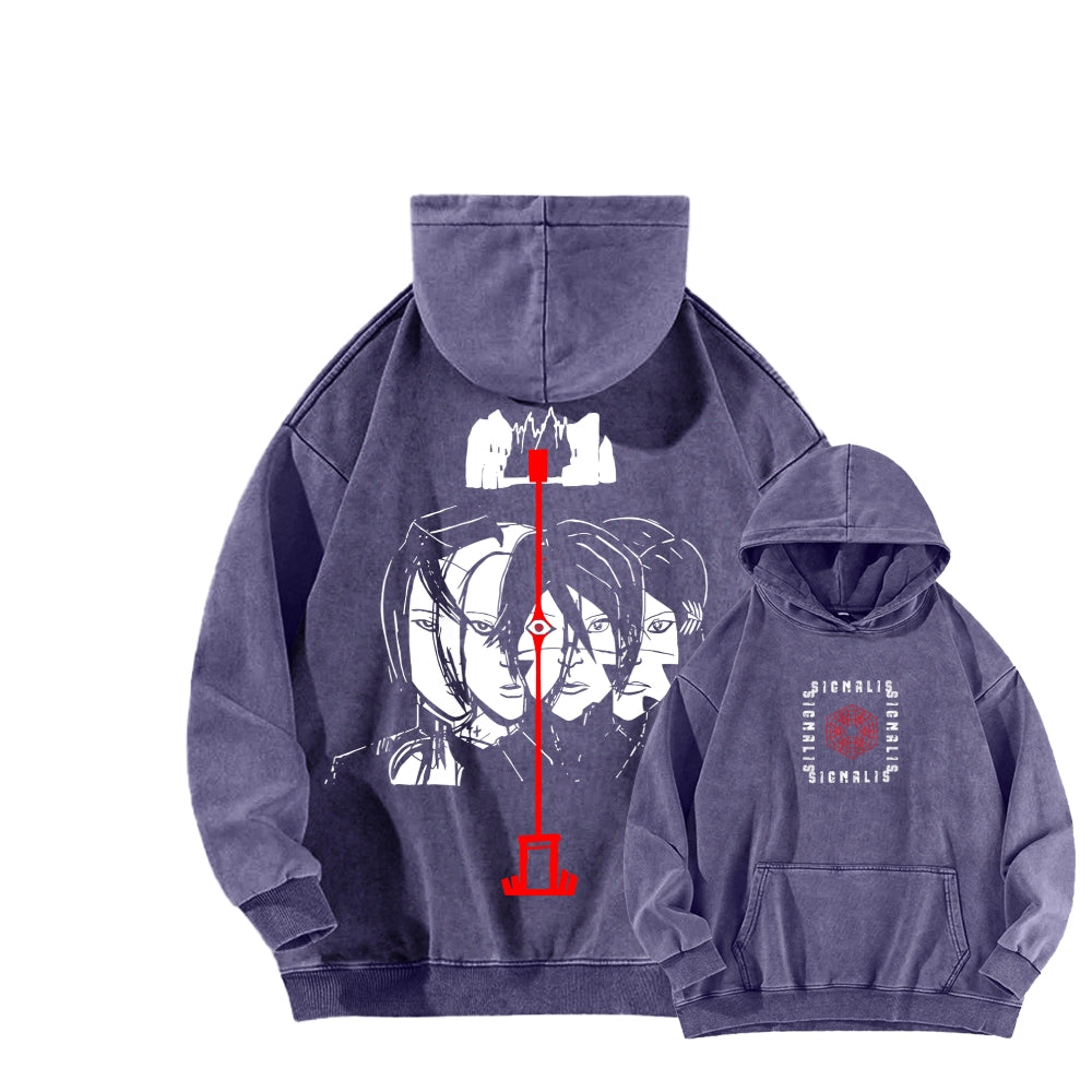 signalis Unisex Washed Hoodie 2601017229