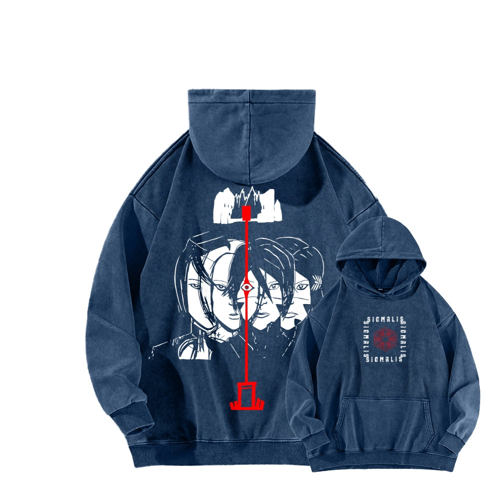 signalis Unisex Washed Hoodie 2601017229