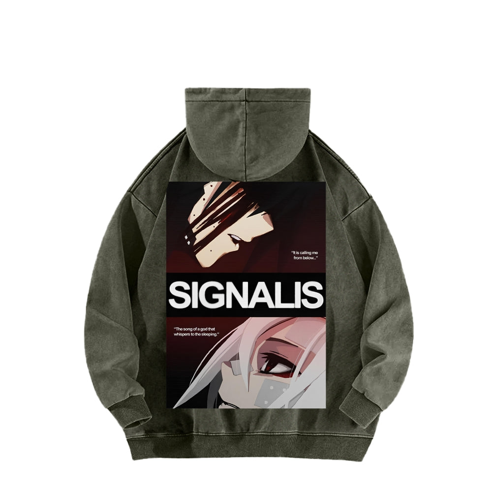 signalis Unisex Washed Hoodie 2601017234