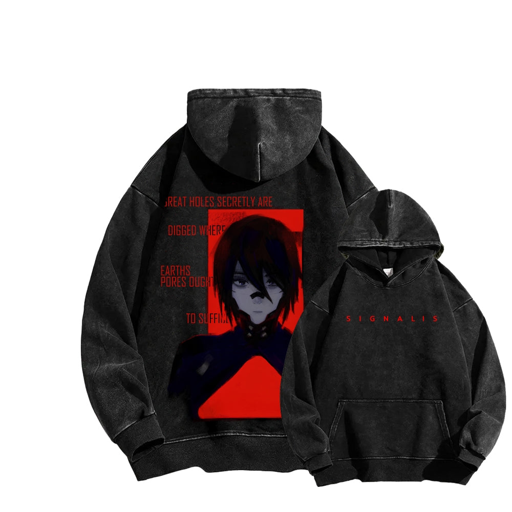 signalis Unisex Washed Hoodie 2601017245