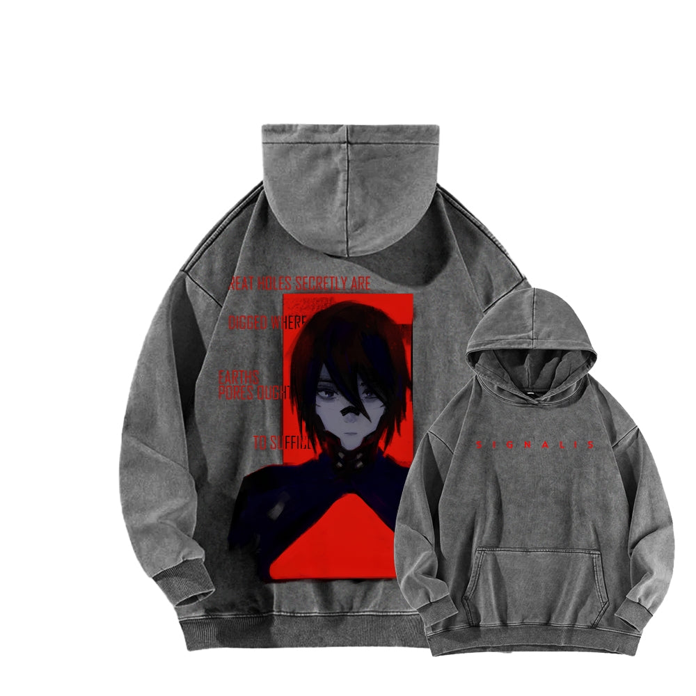 signalis Unisex Washed Hoodie 2601017245