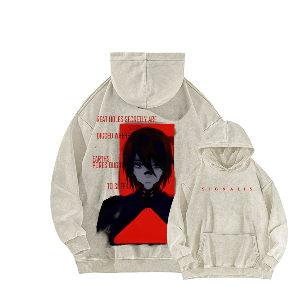 signalis Unisex Washed Hoodie 2601017245