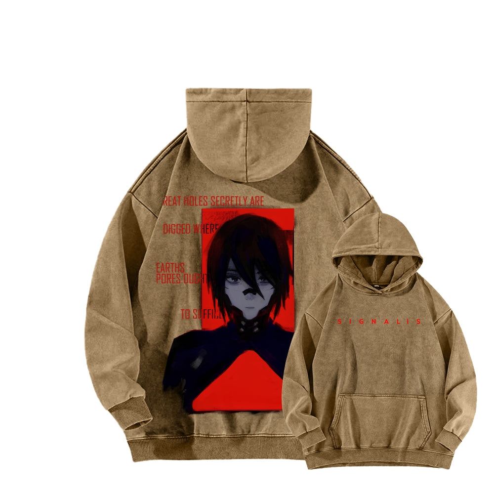 signalis Unisex Washed Hoodie 2601017245
