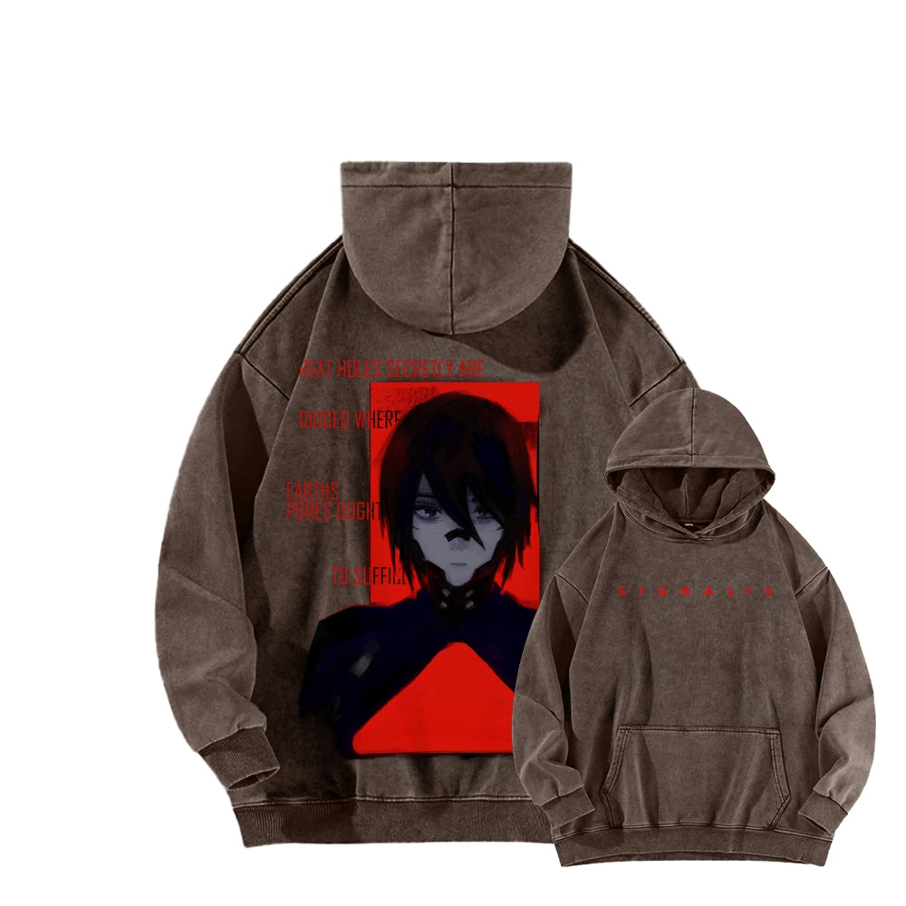 signalis Unisex Washed Hoodie 2601017245