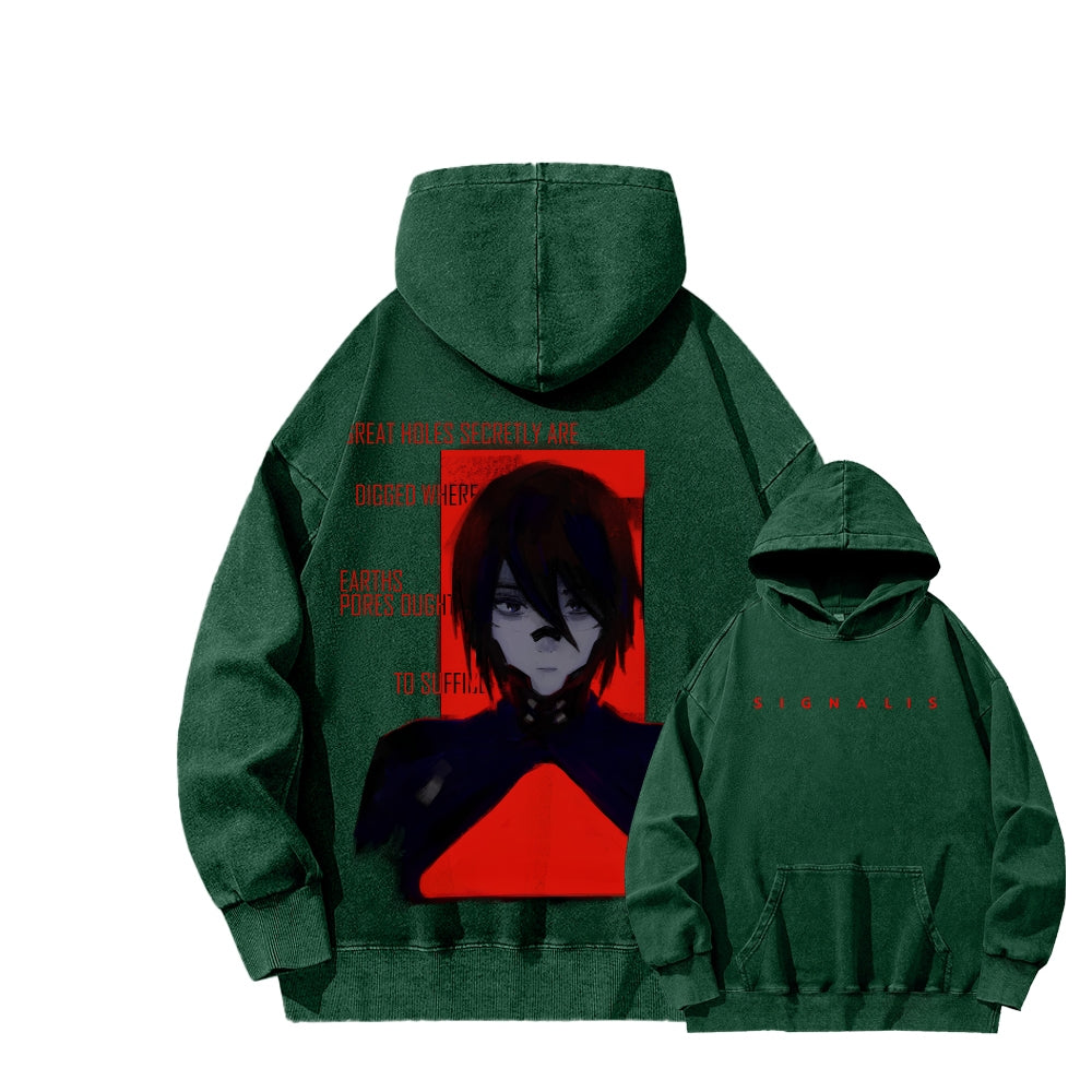 signalis Unisex Washed Hoodie 2601017245