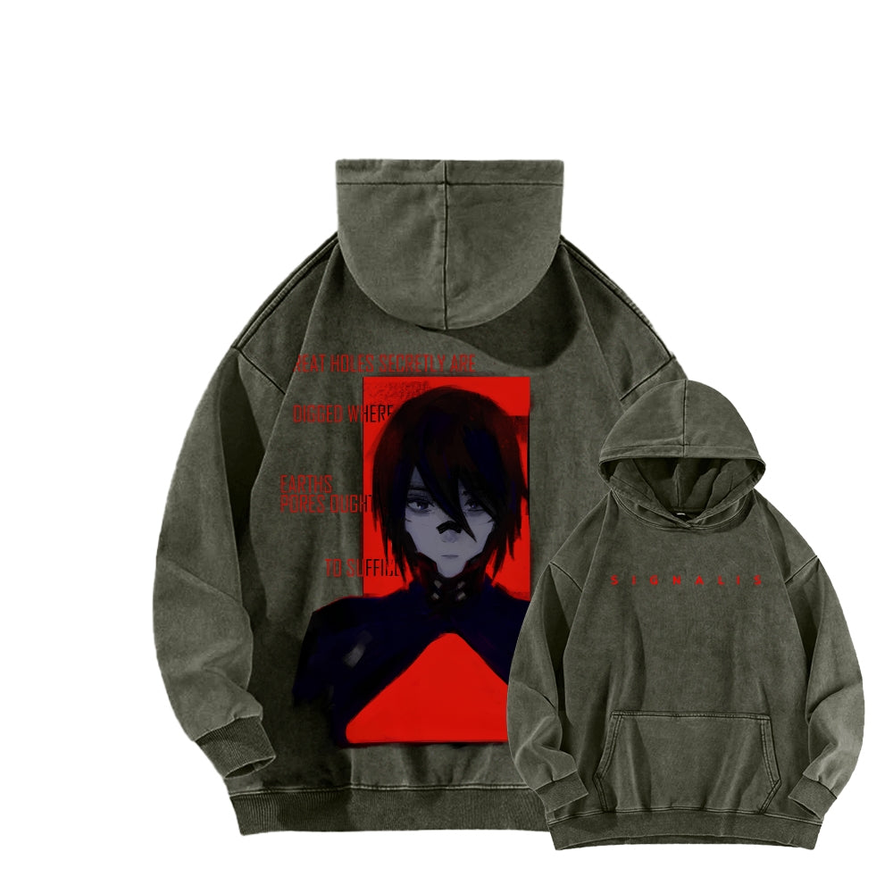 signalis Unisex Washed Hoodie 2601017245
