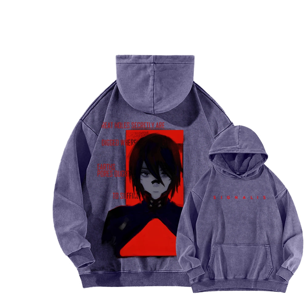 signalis Unisex Washed Hoodie 2601017245