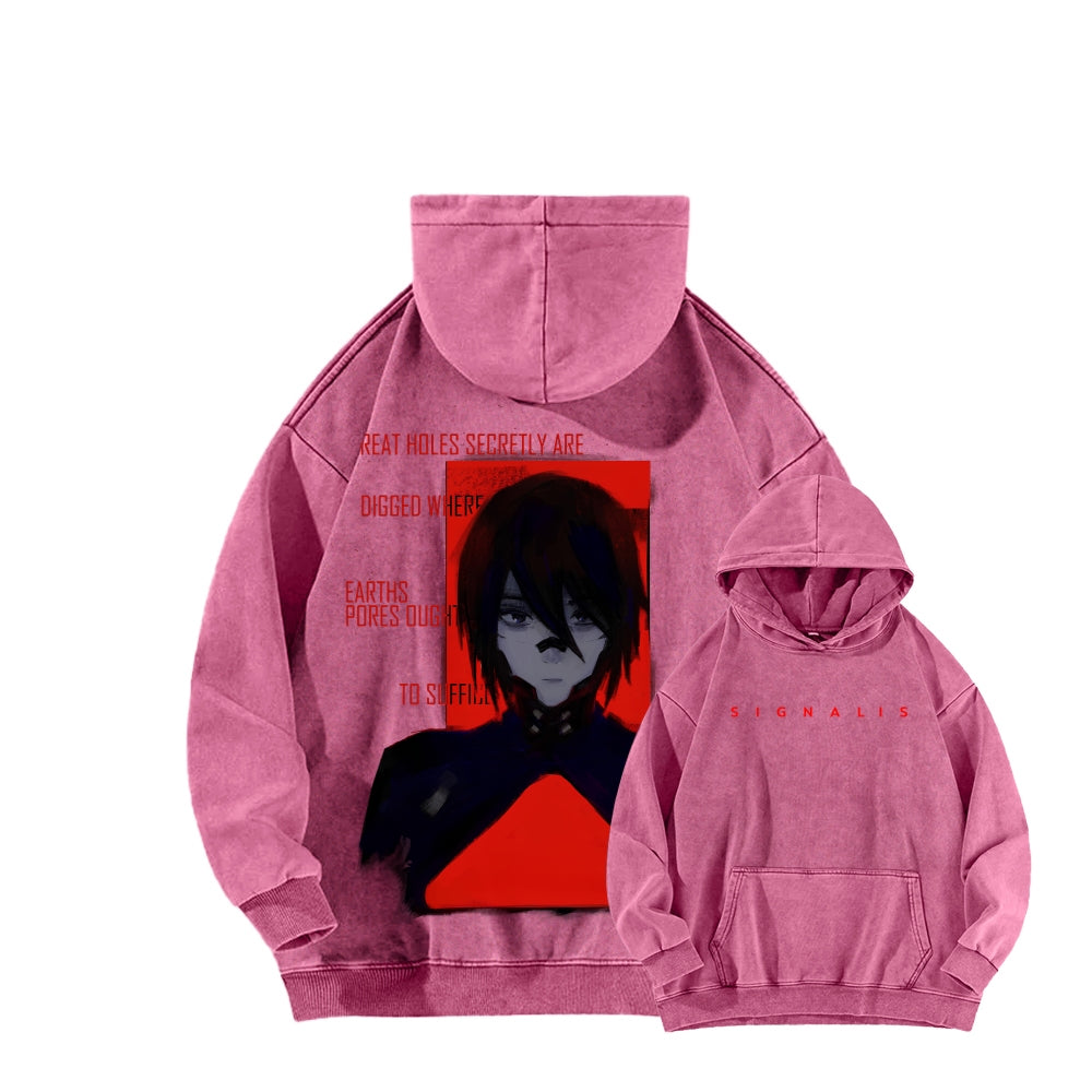 signalis Unisex Washed Hoodie 2601017245
