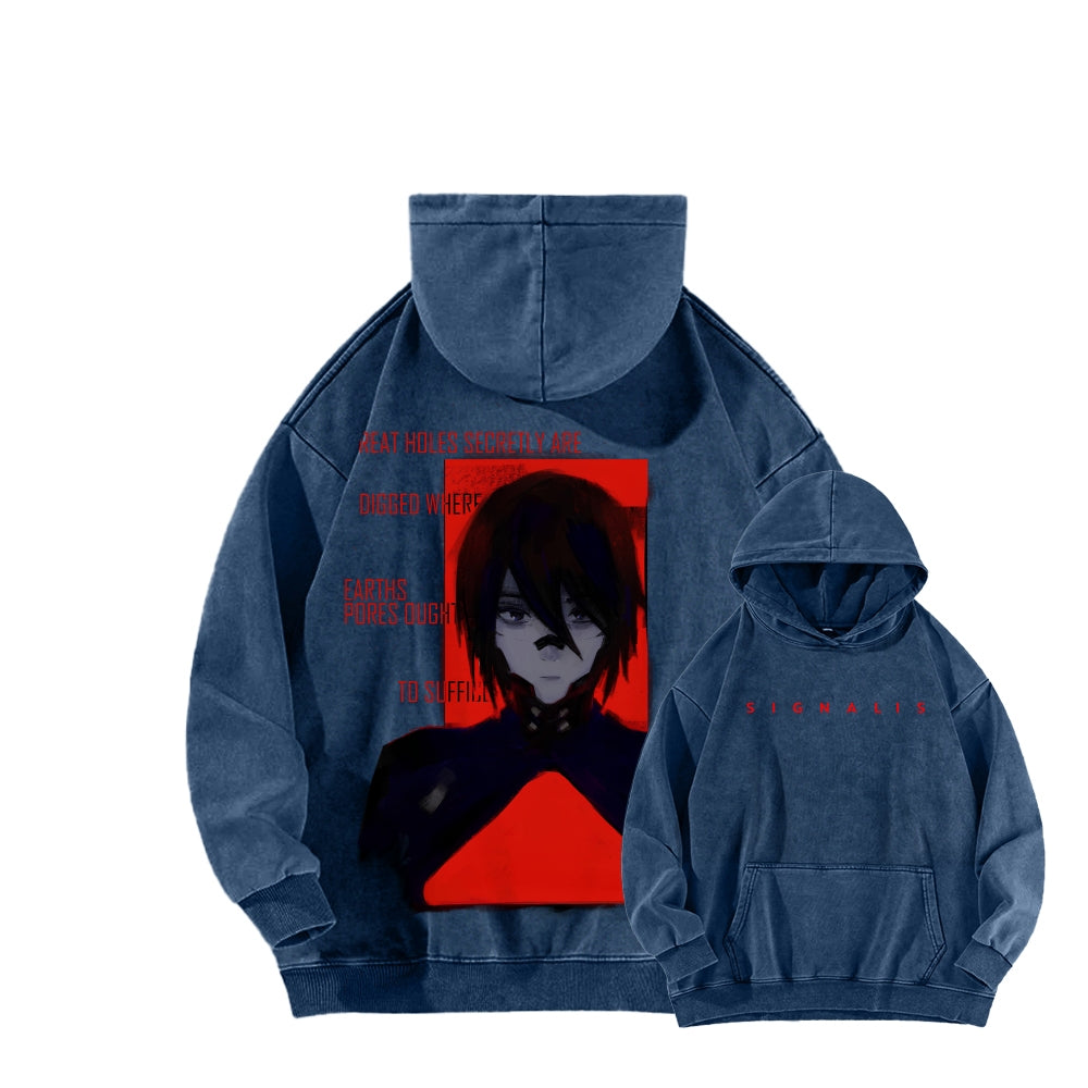 signalis Unisex Washed Hoodie 2601017245