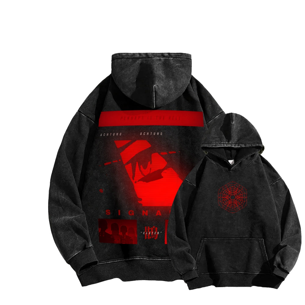 signalis Unisex Washed Hoodie 2601017249