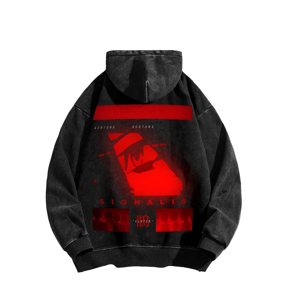 signalis Unisex Washed Hoodie 2601017249