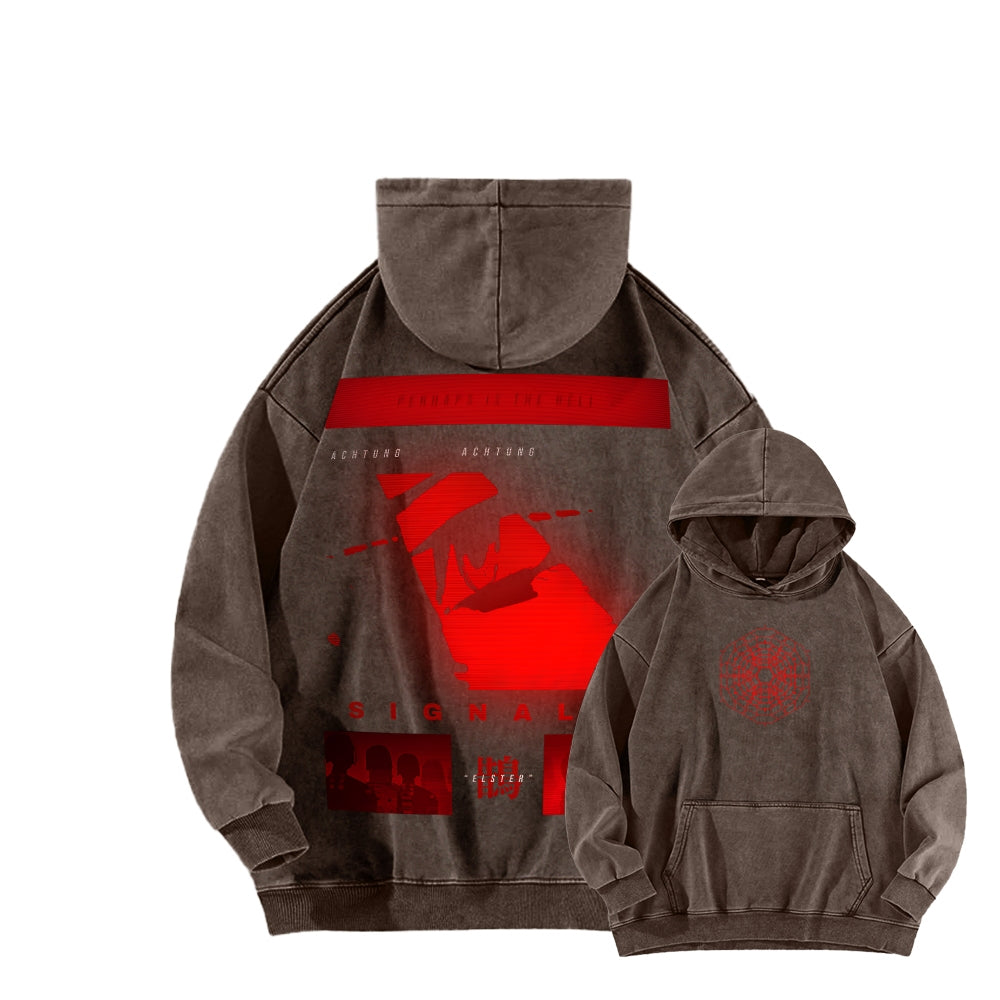 signalis Unisex Washed Hoodie 2601017249