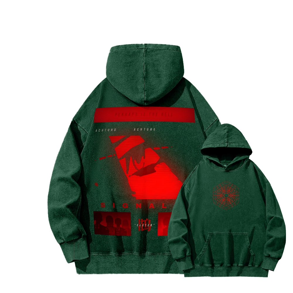 signalis Unisex Washed Hoodie 2601017249