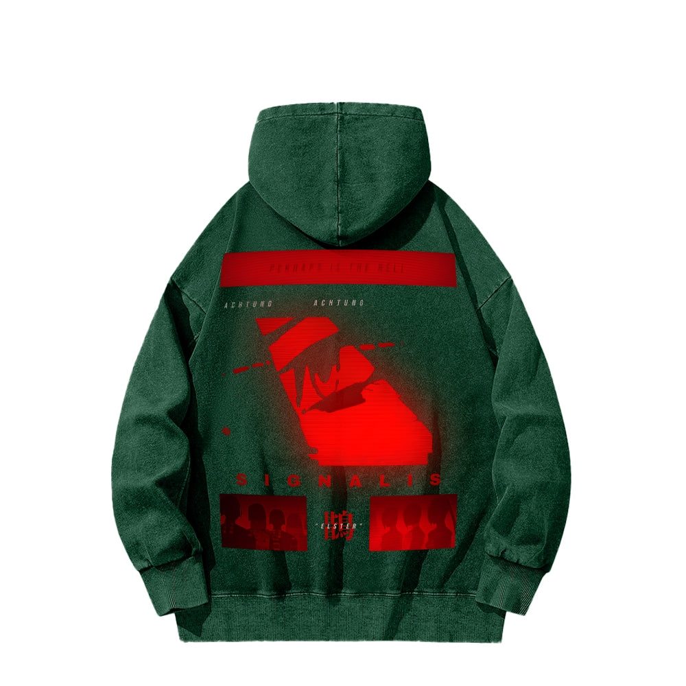 signalis Unisex Washed Hoodie 2601017249