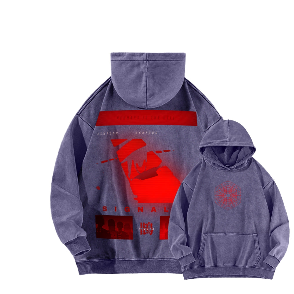 signalis Unisex Washed Hoodie 2601017249