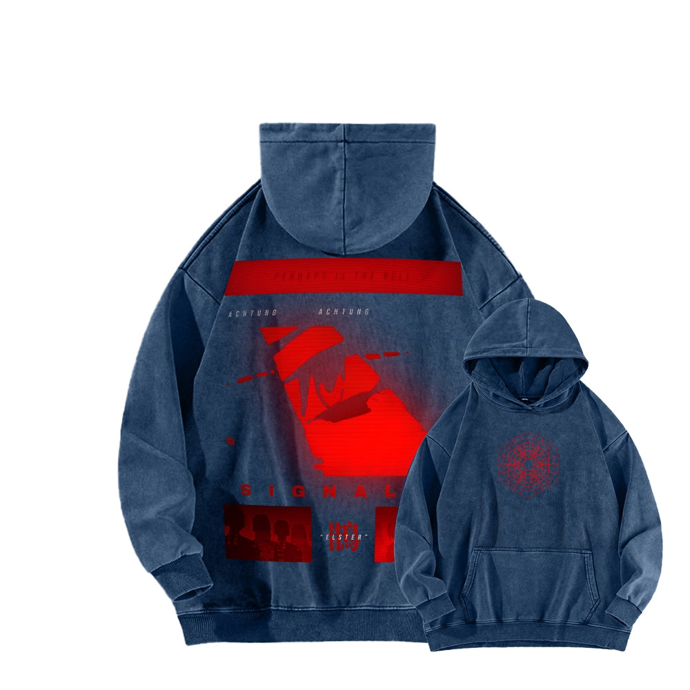 signalis Unisex Washed Hoodie 2601017249