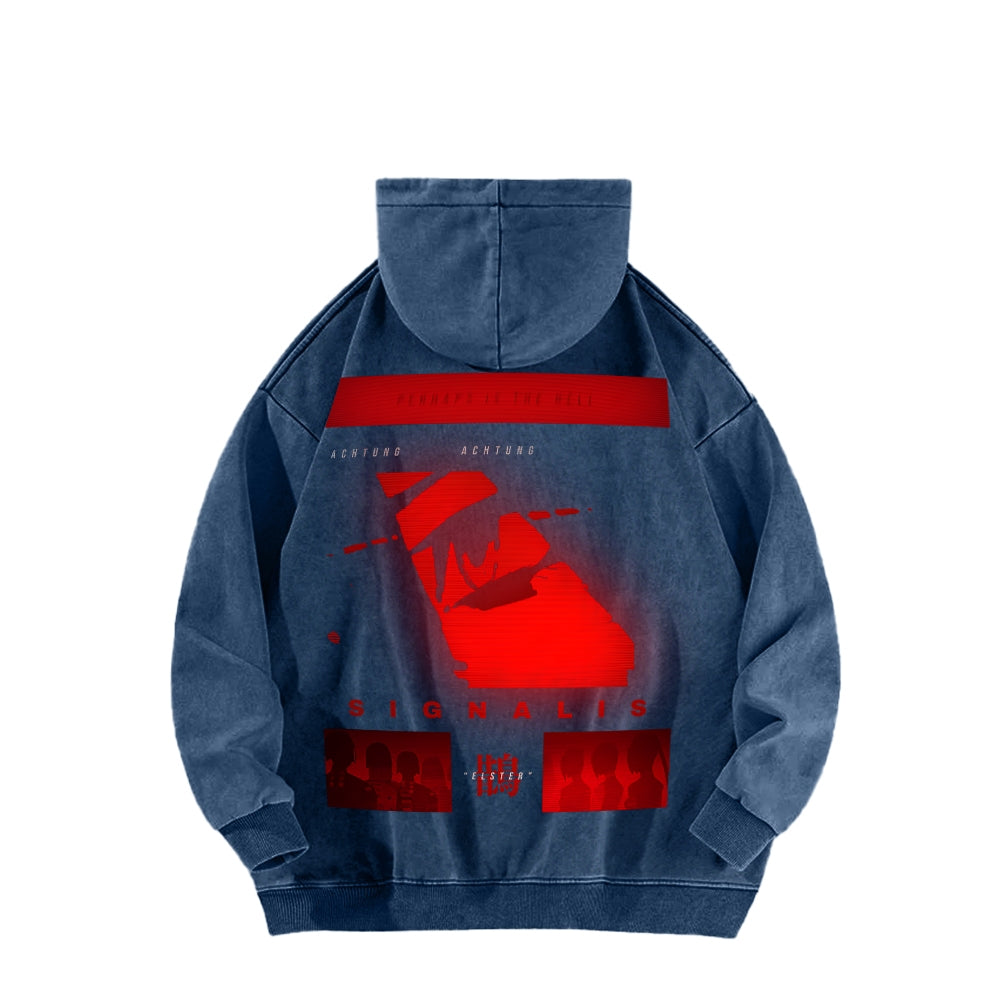 signalis Unisex Washed Hoodie 2601017249