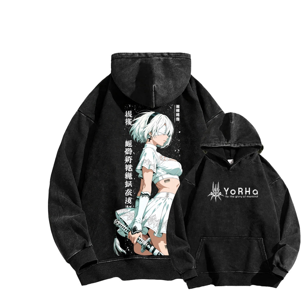 Nier: Automata Unisex Washed Hoodie 2601019044