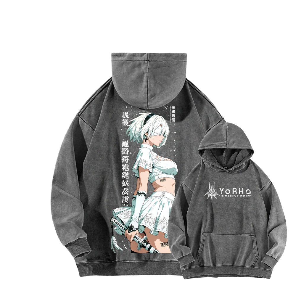 Nier: Automata Unisex Washed Hoodie 2601019044